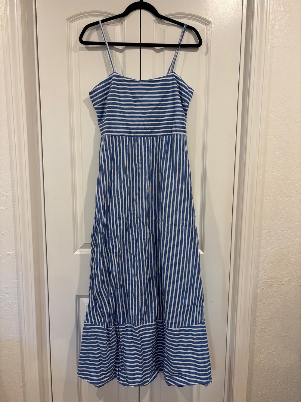 Japna Blue and White Striped Maxi Dress 100% Cotton